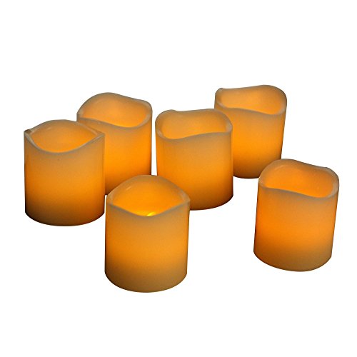 Ecogecko 87032 Real Wax Led Flameless Candles With Timer Votive Size Set Of 6