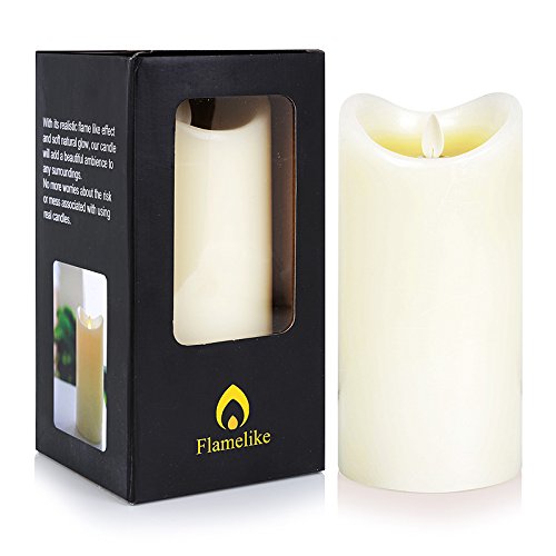 Flamelike Candles 35 X 7 - Flameless Incredibly Realistic Wax Led Moving Wick Flame Candle With Timer And Free