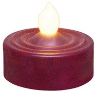 Battery Tealight Candle Burgundy Country Primitive Lighting DÃ©cor