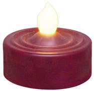 Battery Tealight Candle Burgundy Country Primitive Lighting Décor