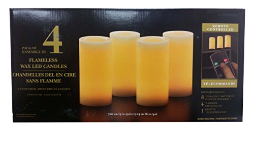 Flameless Led 4-pack Wax Candles With Remote Control