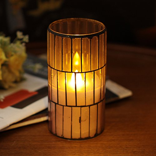Home Impressions Led candle Flameless Pillar Led Wax Candle Light with Timer Battery Operated outdoor decoration3x6 InchPink1pack