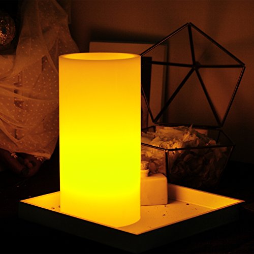 Thickened Led Flameless Candle Light 8&quotx4&quot Ivory - Unscented Real Wax Battery Operated Candle With On-chip Timer