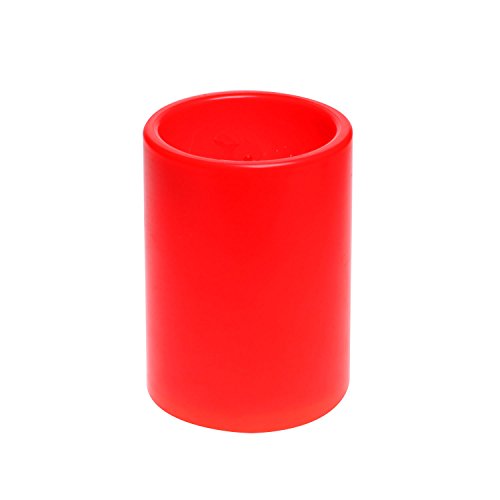 Home Impressions Flameless Battery Operated Plastic Pillar Led Candle Light With Timer 3 X 4&quot Red