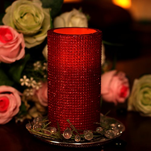 Home Impressions Lattice Pattern Flameless Led Pillar Candle With Timer 3 X 6&quot Red
