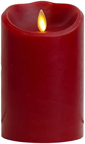 Luminara Red Flameless Candle Cinnamon Scented with Timer 35x5