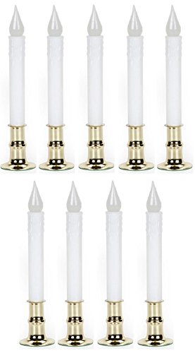 Darice 6204-02WW Battery Operated White 8-12 LED Window Candle w Timer - Quantity 9