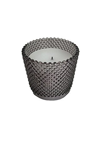 Candle Impressions Flameless LED Real Wax Glass Jar Candle- Hobnail Gray