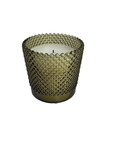 Candle Impressions Flameless LED Real Wax Glass Jar Candle- Hobnail Green