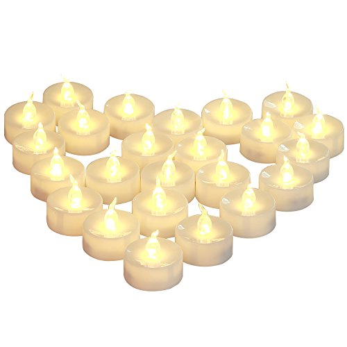 Homemory 100 Pcs Battery Tea Lights Bulk Flameless Flickering Warm White Electric Tea Candles Long Lasting Battery Life Ideal for Votive Party Dining Room