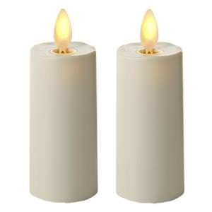 Luminara 02020 - 175&quot X 3&quot Ivory unscented Votive Wavy Edge Realistic Flame Led Plastic Candle Light With Timer