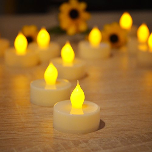 Premium Flameless Tea Lights-Long Lasting Battery Operated LED Tea Lights with Elegant Design and Realistic Flickering Effect-ELECANDs Flameless Led Tealight Candles are the Perfect Gift Idea12 pack