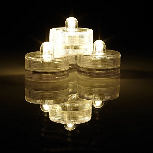 EOSAGA 12 Pack Flameless Tealights Submersible Lights Battery Operated Candles with Remote Controller for Christmas Birthday Wedding Warm White