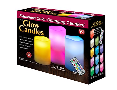 Glow Candlesndash Flameless Color-changing Candles 3 Battery-operated Led Pillar Candles With Remote real Wax