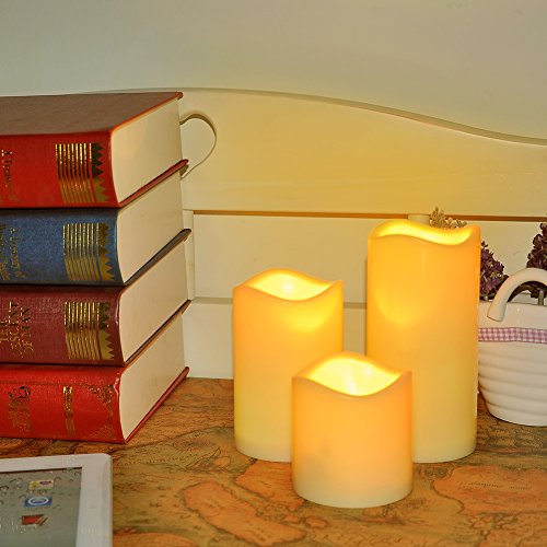 Zhangming 3pcs Battery Operated Candles with Timer Flickering Candle Flameless Candles with Remote Control 18 Keys