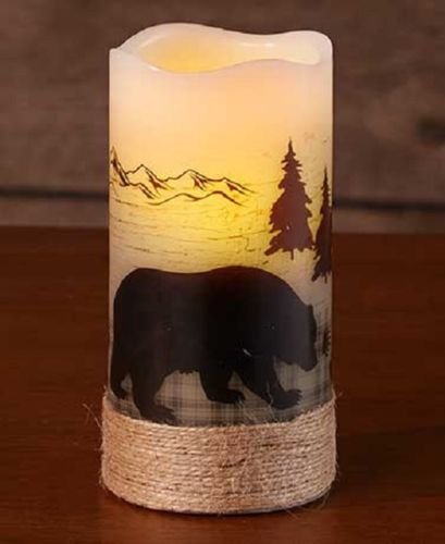 Flameless Candles Classic White LED Pillar Candle Woodland Decor candlesticks outdoor 1pcs