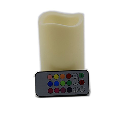 SMO 1Pc Battery Operated Remote Control 12 Color-changing Led Candle Light 12cm