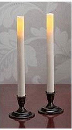 Candle Impressions Flameless Taper Candles Set Of Two 9&quot With 5 Hour Timer White