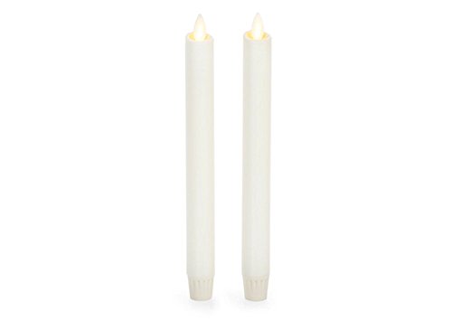Luminara Flameless Candles - Unscented Wax-dipped Tapers - Ivory - 8&quot - 2 Pack