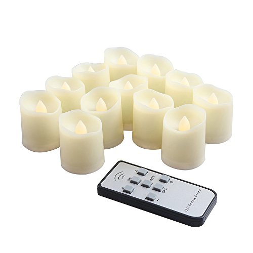 Battery Operated 200 Hours Led Timer Tealight Candles With Remote Control Amber Yellow Flame Votive Prayer Flickering