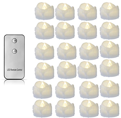 LED Candles Light Windspeed Flameless LED Tea Light Candles with Remote Control Looks Like Real Wax Candle Perfect Tealights for Wedding Parties Home Decoration Warm White - 24 Packs
