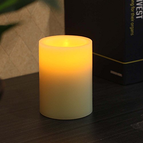 Flameless Candles With Timer Pillar 3 X 4 Ivory