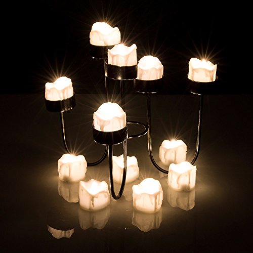 AGPtek 24 PCS LED Tealight Candles Battery Operated Flameless smokeless for WeddingParty Decorations - Warm White