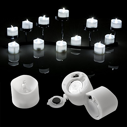 Flameless LED Tea Light Candles AGPTEK 6 Pack Set LED Tealight Candles Battery Operated Flameless Smokeless for WeddingParty Decorations Cool White Powered by CR2032 Button Cell Battery