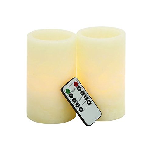8-inch High x 4-inch Wide Flameless LED Candle with Remote Set of 2