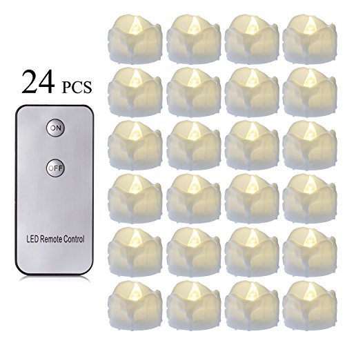 Battery Candles With Remote 24 Packs Pchero Battery Operated Candle Led Unscented Flickering Flameless Tea Lights
