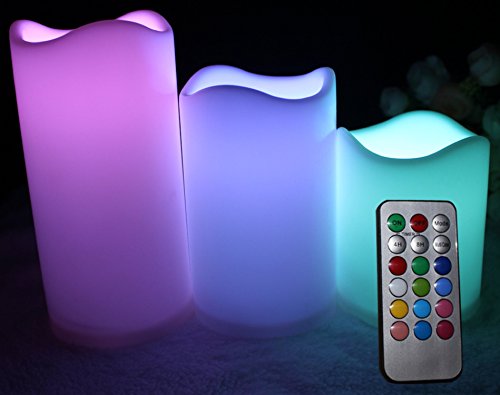 Flameless Led Indoor Outdoor Candles With Remote Control - 12 Colors To Suit Any Mood Even Bedroom Dining Or