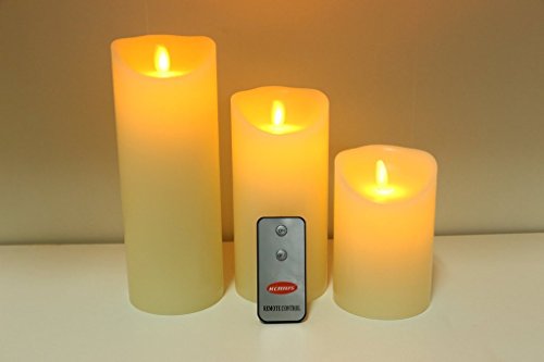 Aliss Queenatm Set Of 3wax Flameless Moving Wick Candle With Remote Controlflameless Candles Battery Not