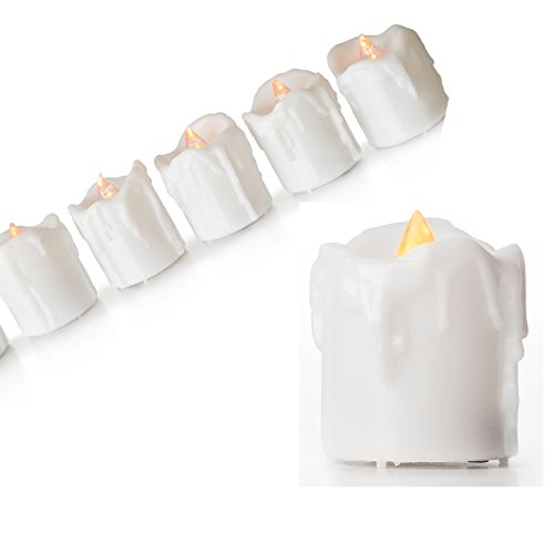 Flameless Candles Battery Operated - Best Flickering Votive 6 Set - 6Hr Timers - Child Pet Safe