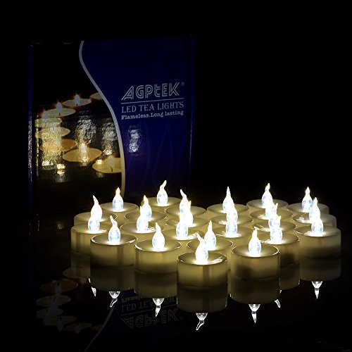 Led Tea Lights Agptek&reg 24pcs Flameless Candle Lights With Timer Function Battery-operated Smokeless Lights For