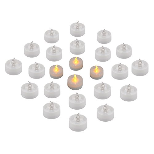 Accmor LED Tea Light Flameless Candles with Timer 6h on 18h off 14 x 14 24 PcsUL Certified Yellow FBA