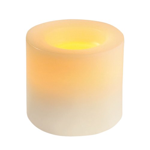 Inglow CGT54300WH01 Flameless Round Pillar Vanilla Scented Candle with Timer 3-Inch White
