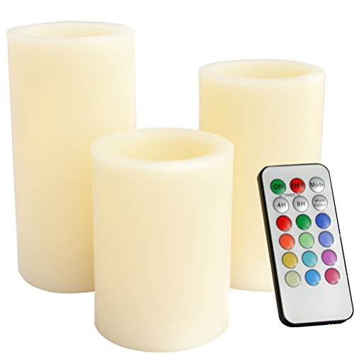 Thickened Led Flameless Candles By Jiajia Spring Pack Of 3 Even Edge- Real Wax Battery Operated Candles With