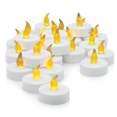 24 Pack Flameless LED Tea Light Candles Realistic Battery Powered Unscented LED Candles Fake Candles Tealights
