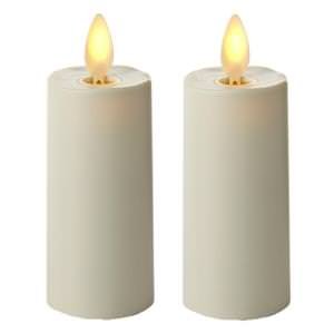 Luminara 02020 - 1.75" X 3" Ivory (unscented) Votive Wavy Edge Realistic Flame Led Plastic Candle Light With Timer