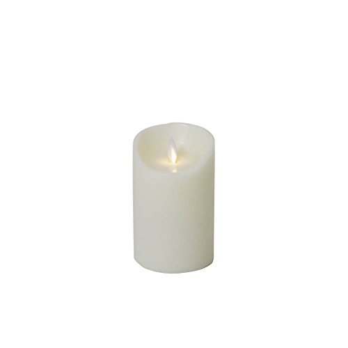 Pillar Candle Battery Operated Moving Flame 525 inch Timer Wax Realistic LED Flicker Flame Holiday Wedding Venue Home Decor Ivory