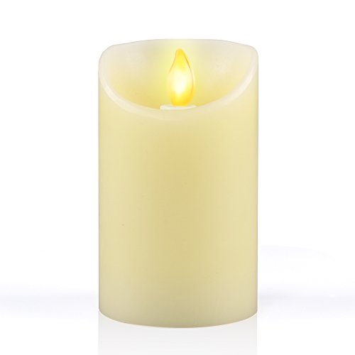 Flameless Led Candle, Idoo [ Real Wax] Battery Operated Dripless Flameless Flickering Dancing Led Pillar Candle