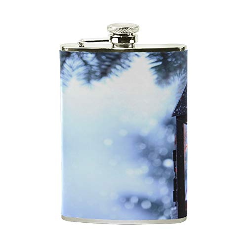 BAJUNTU Dream Candle Stars Stainless Steel Pocket Hip Flask Soft Touch Leather Wrapped 100 Leak Proof Fits Any Suit Liquor Shot Drinking