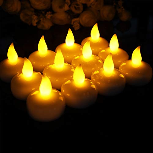 Crystalzhong-fd Halloween Lights Flameless Led Operated Electric Candles with Remote Control Wax with Realistic Flickering Flame Effect Create The Perfect Ambience Around Your Home Yellow 12Pcs
