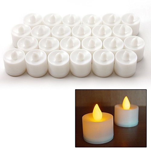 QichÂ 24pcs Warm White Flameless Flickering LED Candles Tea Light Battery Operated