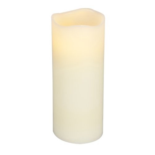 2 Pack-Flameless LED Pillar Candle Outdoor 3x8 with Wavy Edge Timer