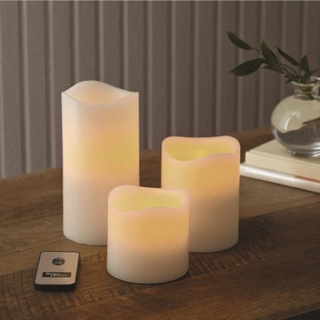 Better Homes and Gardens Flameless LED Pillar Candles 3pk Vanilla