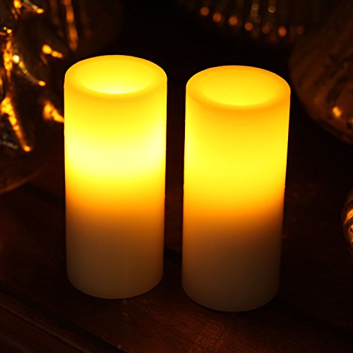 Led Candles,home Impressions Flameless Pillar Votive Led Candle With Timer,white,1.75x4 Inches,set Of 2