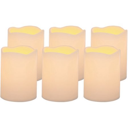 Set of 6 Flameless LED Pillar Candle Size 3 x 6