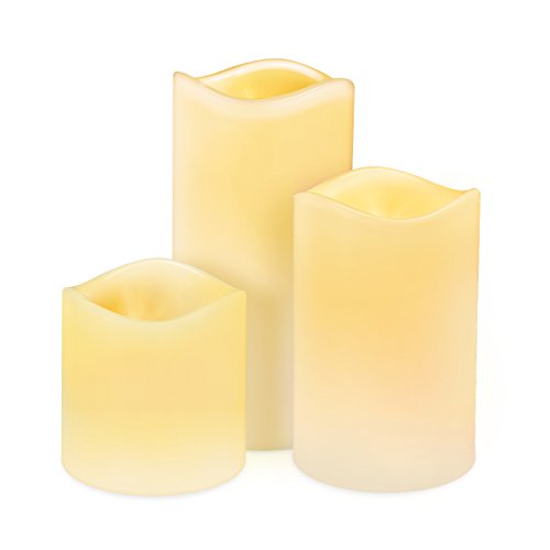 Victsing Flameless Candles- 3quot 45quot And 6quot Set Of 3 Real Wax Dancing Flame Led Candles-battery Operated Color