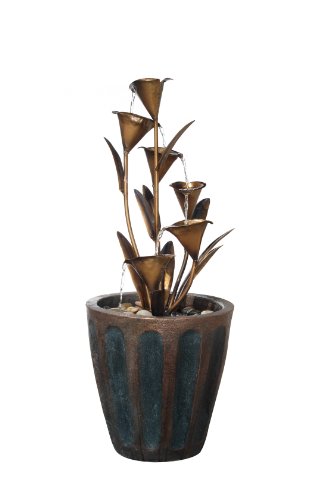 Alfresco Home Lite Resin and Ceramic Fountains Arima  Fountain Brown